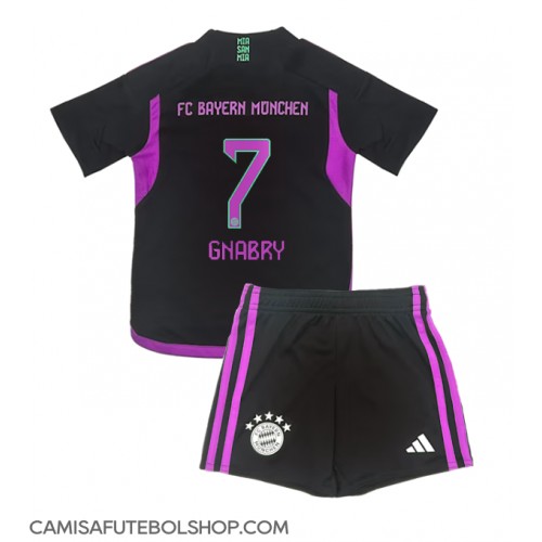 Camisa de time de futebol Bayern Munich Serge Gnabry #7 Replicas 2º Equipamento Infantil 2023-24 Manga Curta (+ Calças curtas)